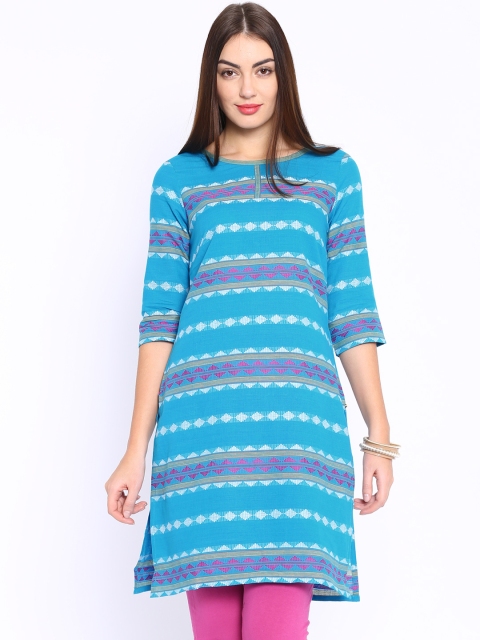 Aurelia Blue Kurta with Woven Design