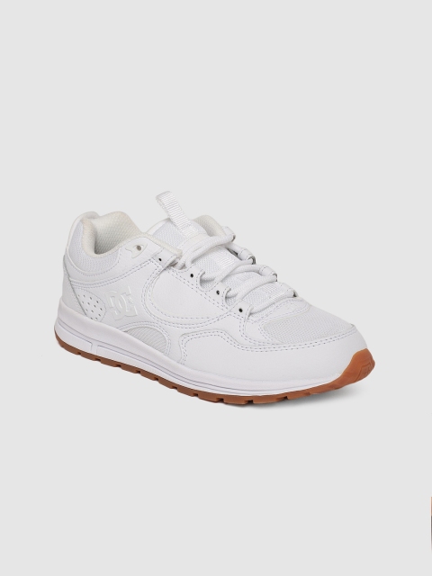 DC Women White Leather Sneakers