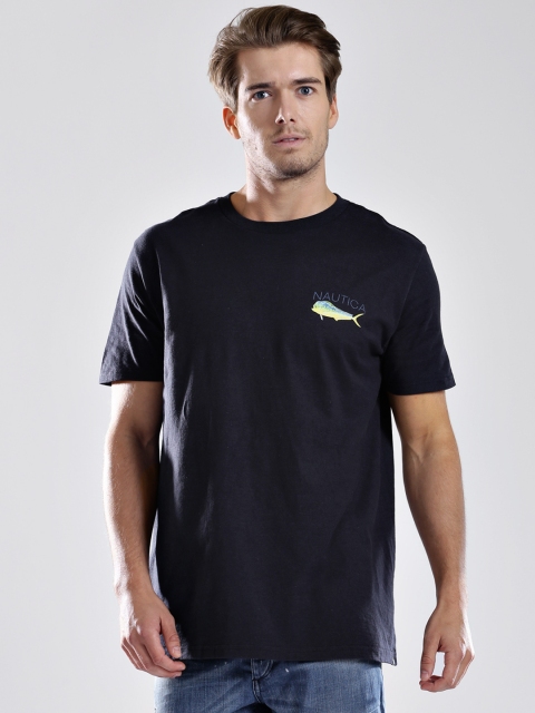 Nautica Navy Printed T-shirt, Navy blue