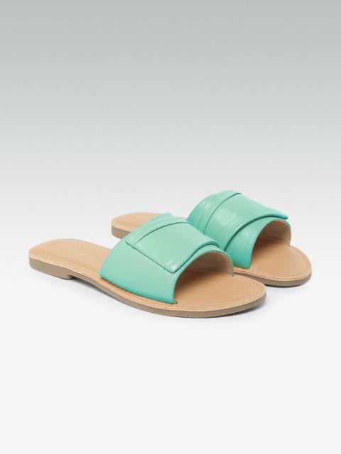 Steve Madden Women Blue Solid Open Toe Flats