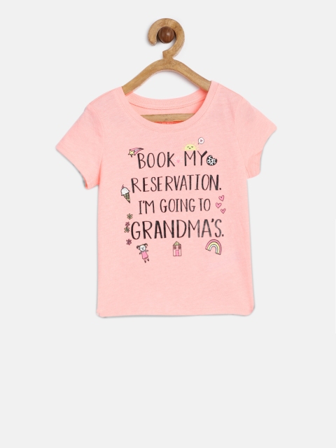 The Childrens Place Girls Pink Printed Round Neck T-shirt