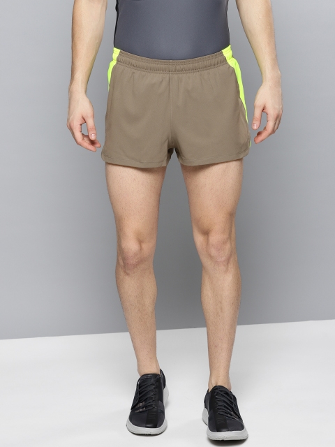 UNDER ARMOUR Men Brown Solid Launch SW Split Running Shorts
