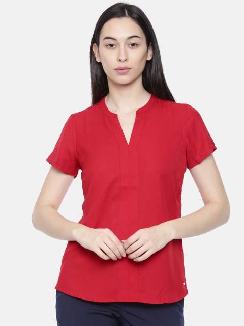 Park Avenue Women Red Solid Top