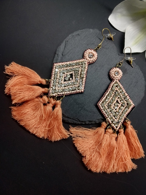 ToniQ Coral Contemporary Drop Earrings