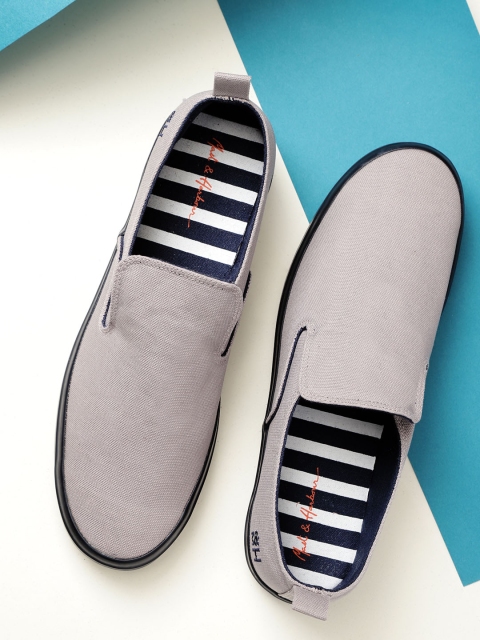 Mast & Harbour Men Grey Slip-On Sneakers