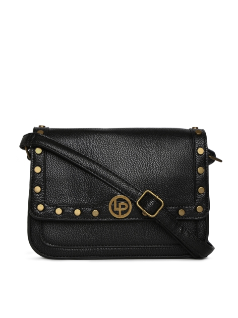 Lino Perros Black Solid Sling Bag