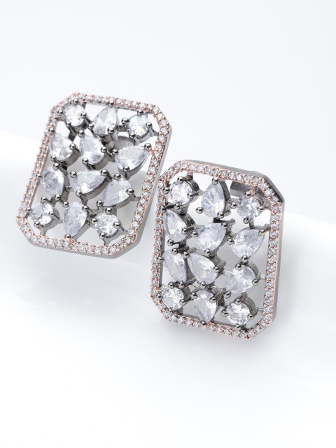 Designs By Jewels Galaxy Gunmetal-Toned Rose Gold-Plated Stone-Studded Handcrafted Studs, Metallic
Designs By Jewels Galaxy Gunmetal-Toned Rose Gold-Plated Stone-Studded Handcrafted Studs, Metallic