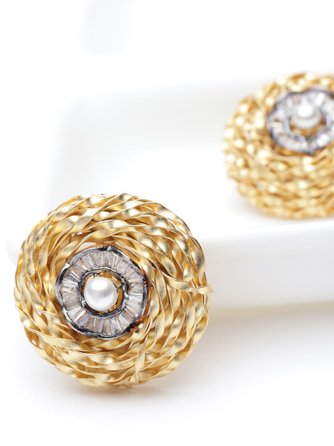 Designs By Jewels Galaxy Gold-Plated Stone-Studded & Beaded Handcrafted Oversized Studs
Designs By Jewels Galaxy Gold-Plated Stone-Studded & Beaded Handcrafted Oversized Studs