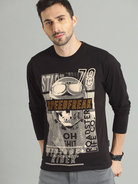 The Roadster Lifestyle Co Men Black Printed Round Neck Pure Cotton T-shirt
The Roadster Lifestyle Co Men Black Printed Round Neck Pure Cotton T-shirt