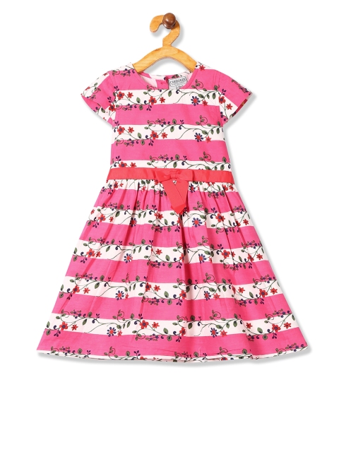 Cherokee Girls Pink Striped Fit and Flare Dress