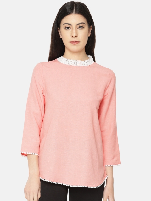 Fame Forever by Lifestyle Women Pink Solid Top
