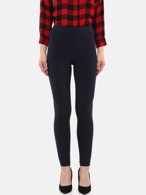 Rider Republic Women Navy Blue Solid Leggings