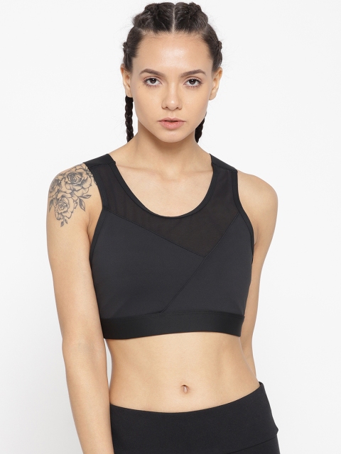 Reebok Women Black Solid Cardio Bra DU4526