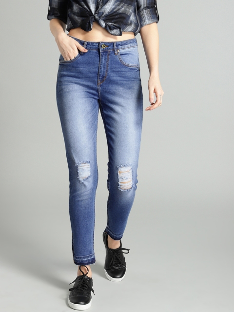 Roadster Women Blue Slit Hem Skinny Ankle-Length High-Rise Distressed Stretchable Jeans
Roadster Women Blue Slit Hem Skinny Ankle-Length High-Rise Distressed Stretchable Jeans