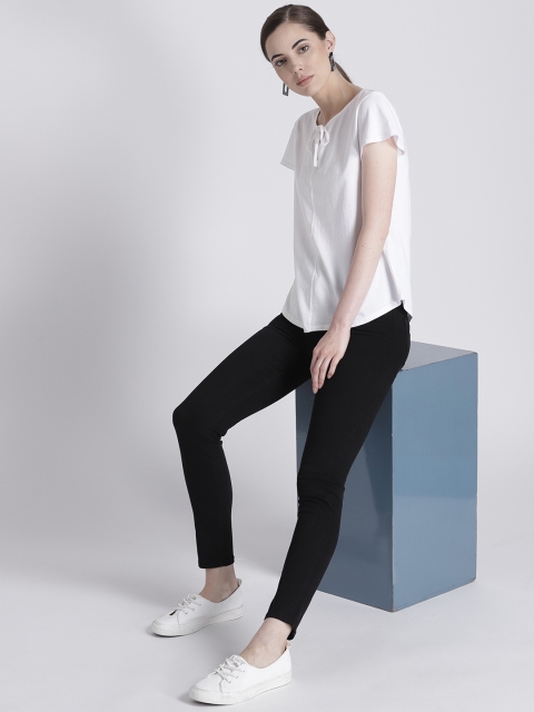 GAP Women Split-Neck T-Shirt, White