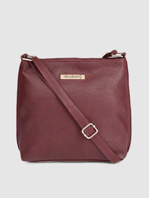 DressBerry Maroon Solid Sling Bag