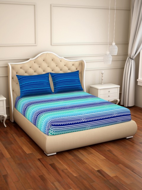 CORE Designed by SPACES Blue & Green Abstract 144 TC Cotton 1 Queen Bedsheet with 2 Pillow Covers
CORE Designed by SPACES Blue & Green Abstract 144 TC Cotton 1 Queen Bedsheet with 2 Pillow Covers
