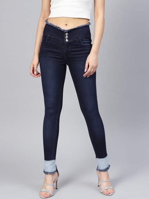 Purple Feather Women Navy Slim Fit High-Rise Clean Look Stretchable Jeans, Navy blue
Purple Feather Women Navy Slim Fit High-Rise Clean Look Stretchable Jeans, Navy blue