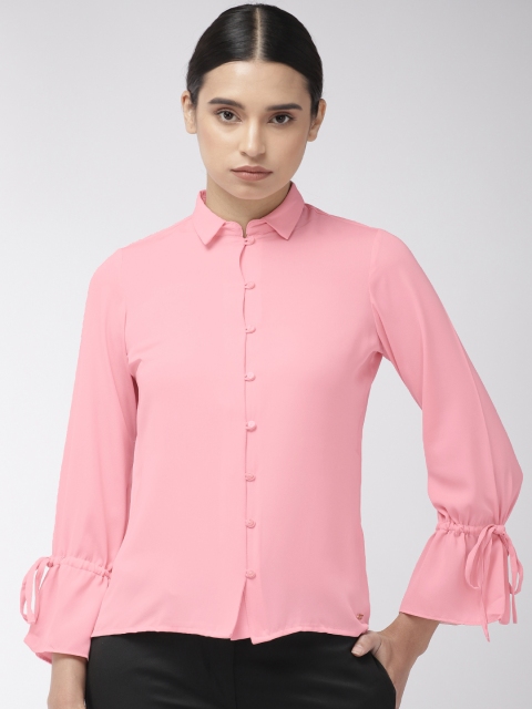 Park Avenue Women Pink Regular Fit Solid Casual Shirt