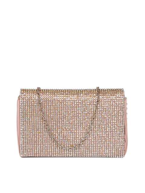 Accessorize Multicoloured Embellished Solid Clutch, Multi