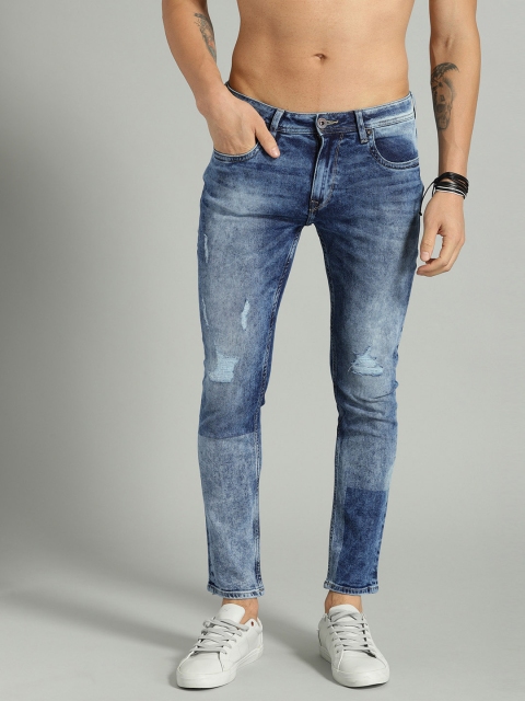 Roadster Men Blue Skinny Fit Mid-Rise Mildly Distressed Stretchable Jeans