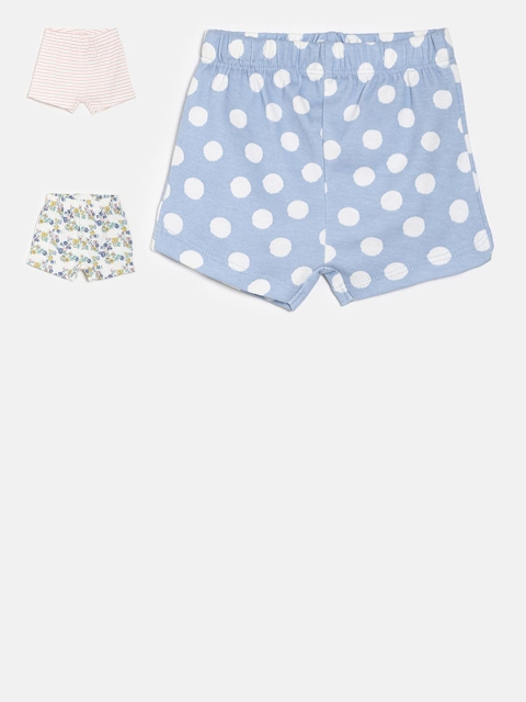 MINI KLUB Girls Pack of 3 Regular-Fit Shorts, Blue