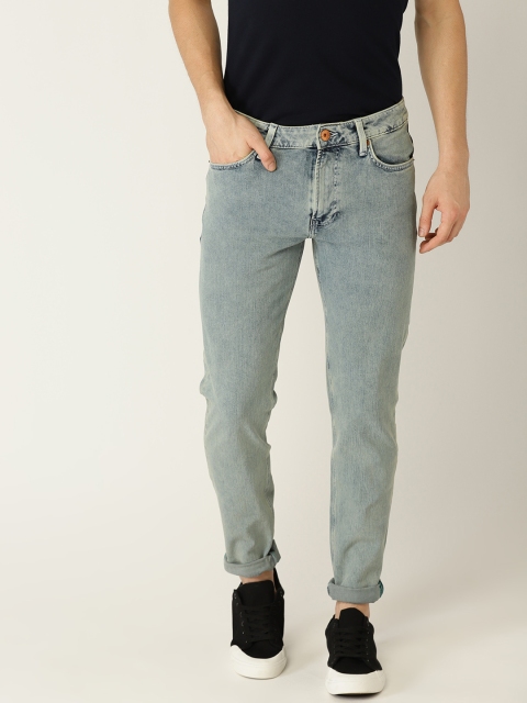 United Colors of Benetton Men Blue Slim Tapered Fit Mid-Rise Clean Look Stretchable Jeans