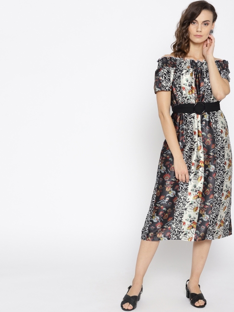 Moda Rapido Women Black & Off-White Off-Shoulder A-Line Dress With Satin Finish
Moda Rapido Women Black & Off-White Off-Shoulder A-Line Dress With Satin Finish