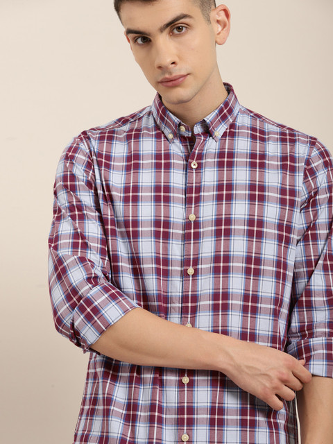 INVICTUS Men Maroon & Blue Slim Fit Checked Casual Shirt
INVICTUS Men Maroon & Blue Slim Fit Checked Casual Shirt