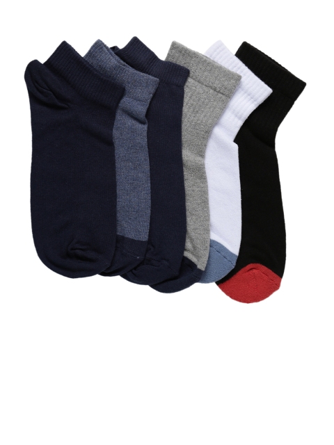 Levis Men Set of 6 Solid Assorted Ankle-Length Socks
