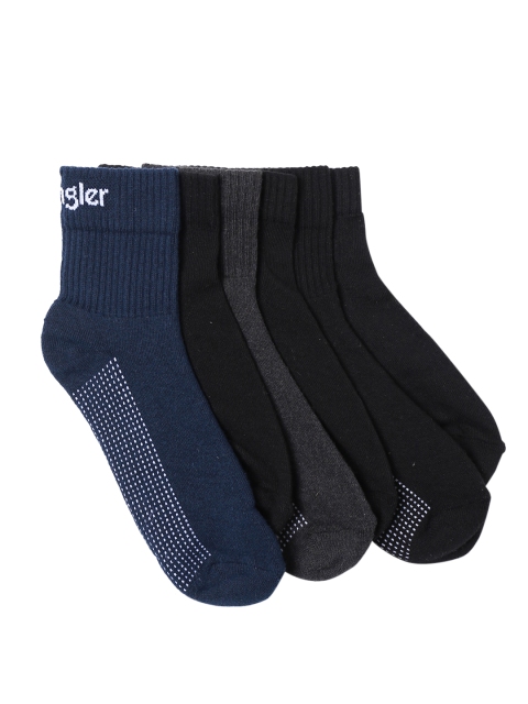 Wrangler Men Pack of 6 Solid Assorted Ankle-Length Socks
