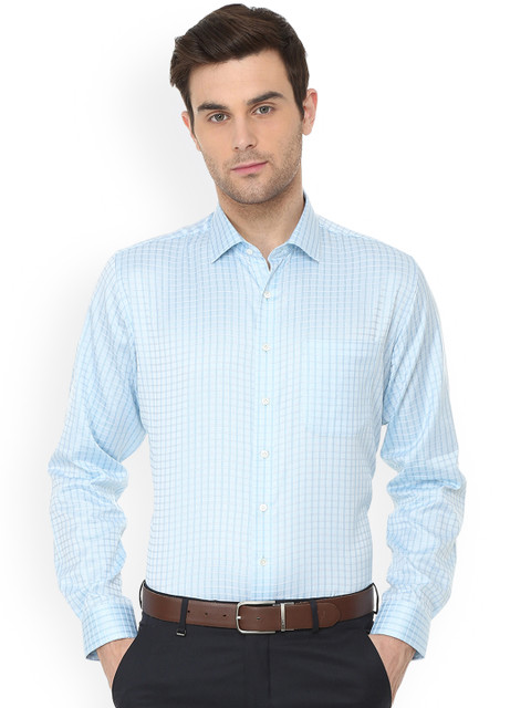 Van Heusen Men Blue Regular Fit Checked Formal Shirt 
Van Heusen Men Blue Regular Fit Checked Formal Shirt