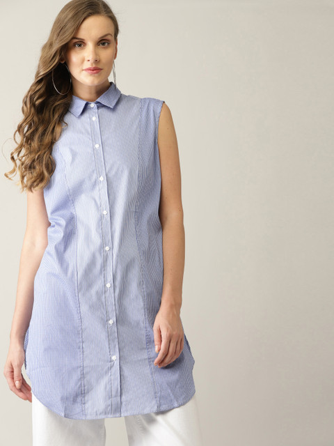 United Colors of Benetton Women Blue & White Regular Fit Checked Casual Longline Shirt
United Colors of Benetton Women Blue & White Regular Fit Checked Casual Longline Shirt