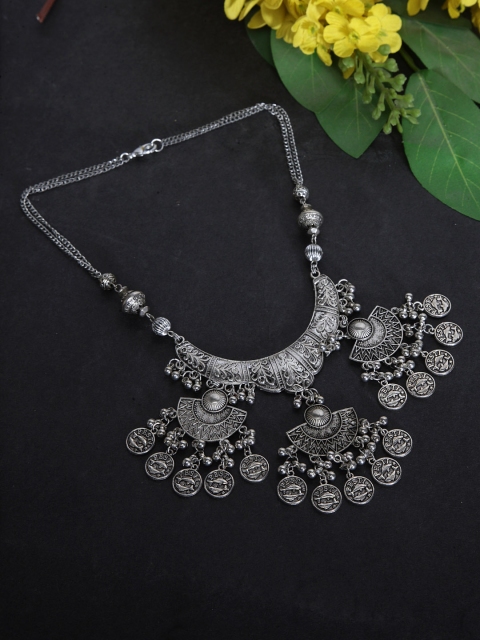 AKS Silver-Plated Metal Handcrafted Necklace