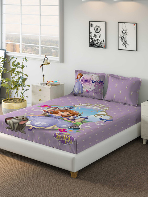 DDecor Purple Cartoon Characters 180 TC Cotton 1 Queen Bedsheet with 2 Pillow Covers
DDecor Purple Cartoon Characters 180 TC Cotton 1 Queen Bedsheet with 2 Pillow Covers