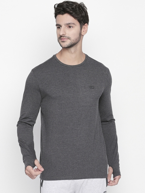 Ajile by Pantaloons Men Grey Solid Round Neck T-shirt