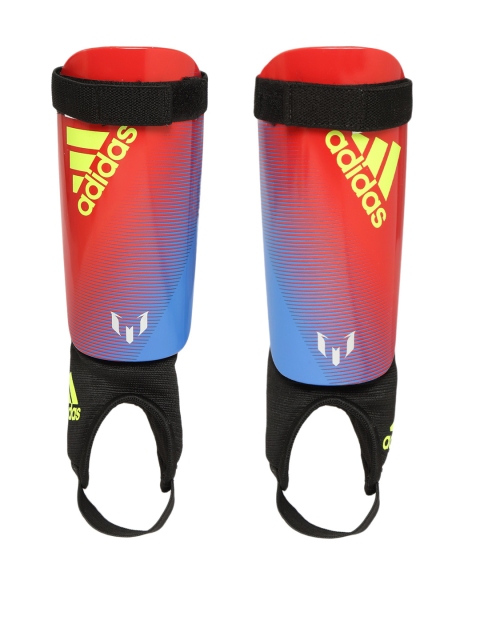 ADIDAS Unisex Red & Blue Striped Youth Messi 10 Soccer Shin Guards