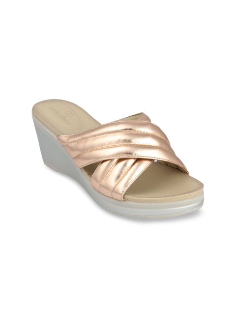 pelle albero Women Copper-Toned Solid Sandals