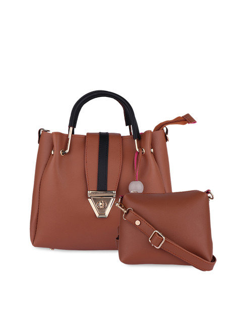 Shoetopia Tan Brown Striped Handheld Bag 
Shoetopia Tan Brown Striped Handheld Bag