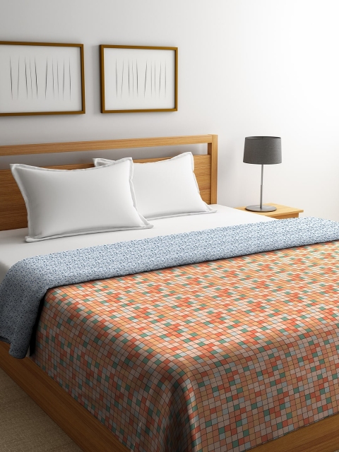 Portico New York Multicoloured Geometric AC Room 120 GSM Double Bed Dohar, Multi