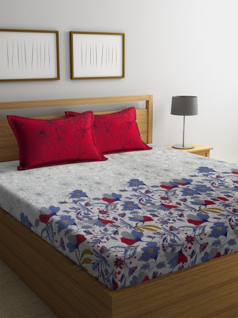CORE Designed by SPACES Grey & Blue Floral 144 TC Cotton 1 Queen Bedsheet with 2 Pillow Covers
CORE Designed by SPACES Grey & Blue Floral 144 TC Cotton 1 Queen Bedsheet with 2 Pillow Covers