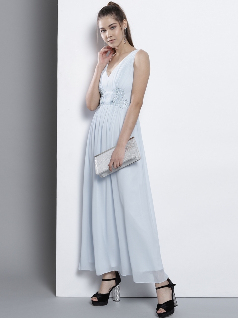 DOROTHY PERKINS Women Blue Solid Maxi Dress