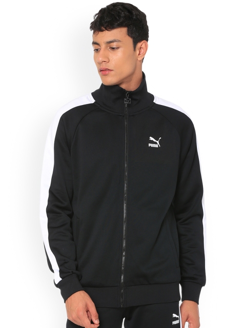 Puma Men Black Solid Sporty Iconic T7 Jacket