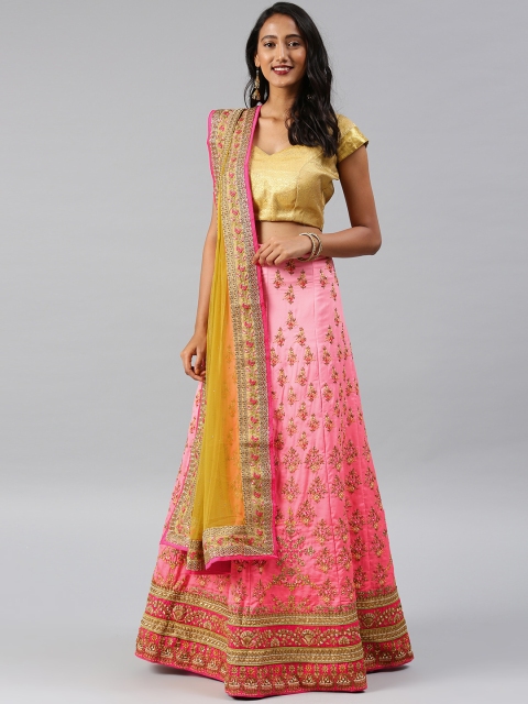 Aarrah Pink & Cream-Coloured Embellished Semi-Stitched Lehenga & Unstitched Blouse with Dupatta
Aarrah Pink & Cream-Coloured Embellished Semi-Stitched Lehenga & Unstitched Blouse with Dupatta