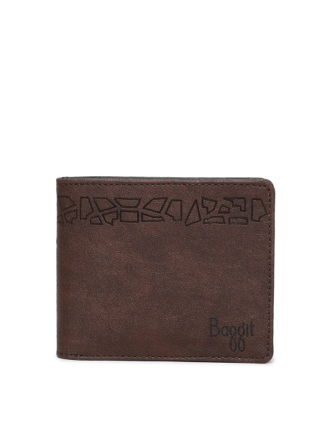 Baggit Men Brown Solid Two Fold Wallet