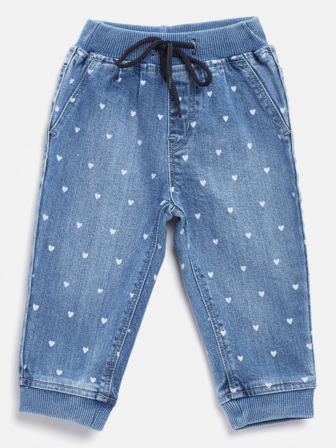 Gini and Jony Girls Blue & White Regular Fit Printed Denim Joggers 
Gini and Jony Girls Blue & White Regular Fit Printed Denim Joggers