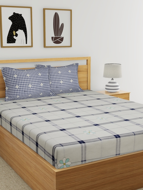 EverHOME Blue & Off-White Geometric 144 TC Cotton 1 Queen Bedsheet with 2 Pillow Covers
EverHOME Blue & Off-White Geometric 144 TC Cotton 1 Queen Bedsheet with 2 Pillow Covers