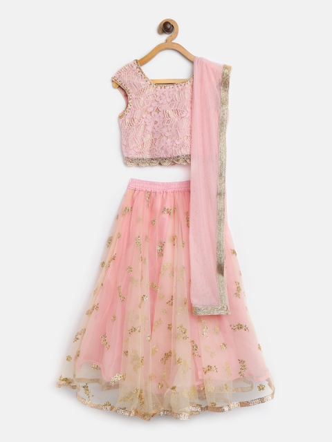 Biba Girls Pink & Golden Ready to Wear Embellished Lehenga with Lace Blouse & Dupatta
Biba Girls Pink & Golden Ready to Wear Embellished Lehenga with Lace Blouse & Dupatta