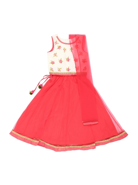 Pantaloons Junior Girls Off-White & Coral Embroidered Ready to Wear Lehenga & Blouse with Dupatta
Pantaloons Junior Girls Off-White & Coral Embroidered Ready to Wear Lehenga & Blouse with Dupatta