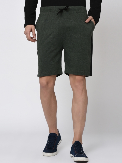 Rigo Men Olive Green Solid Regular Fit Sports Shorts